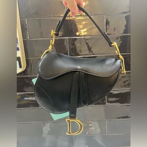 Dior Smooth Calfskin Mini Saddle Bag Black